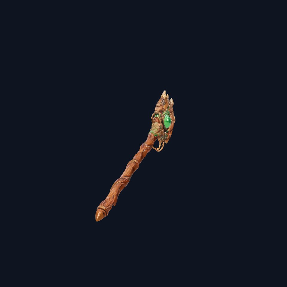 Mystical Druidic Staff with Emerald Vines model pack viewer poster