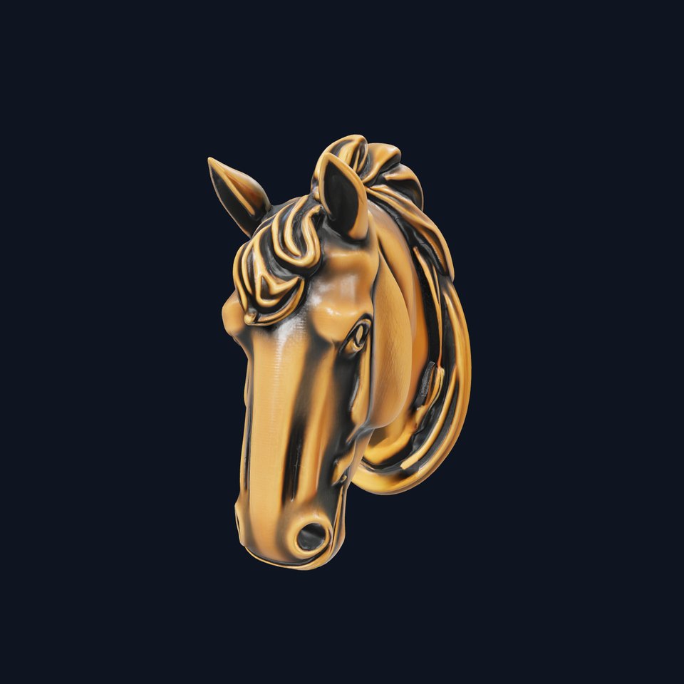 Elegant Bronze Horse Head Door Handle model pack viewer poster