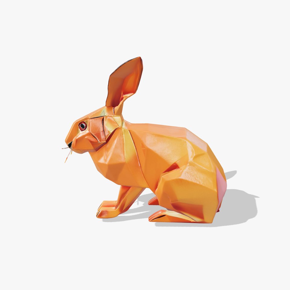 Geometric Copper Hare Sculpture model pack viewer poster