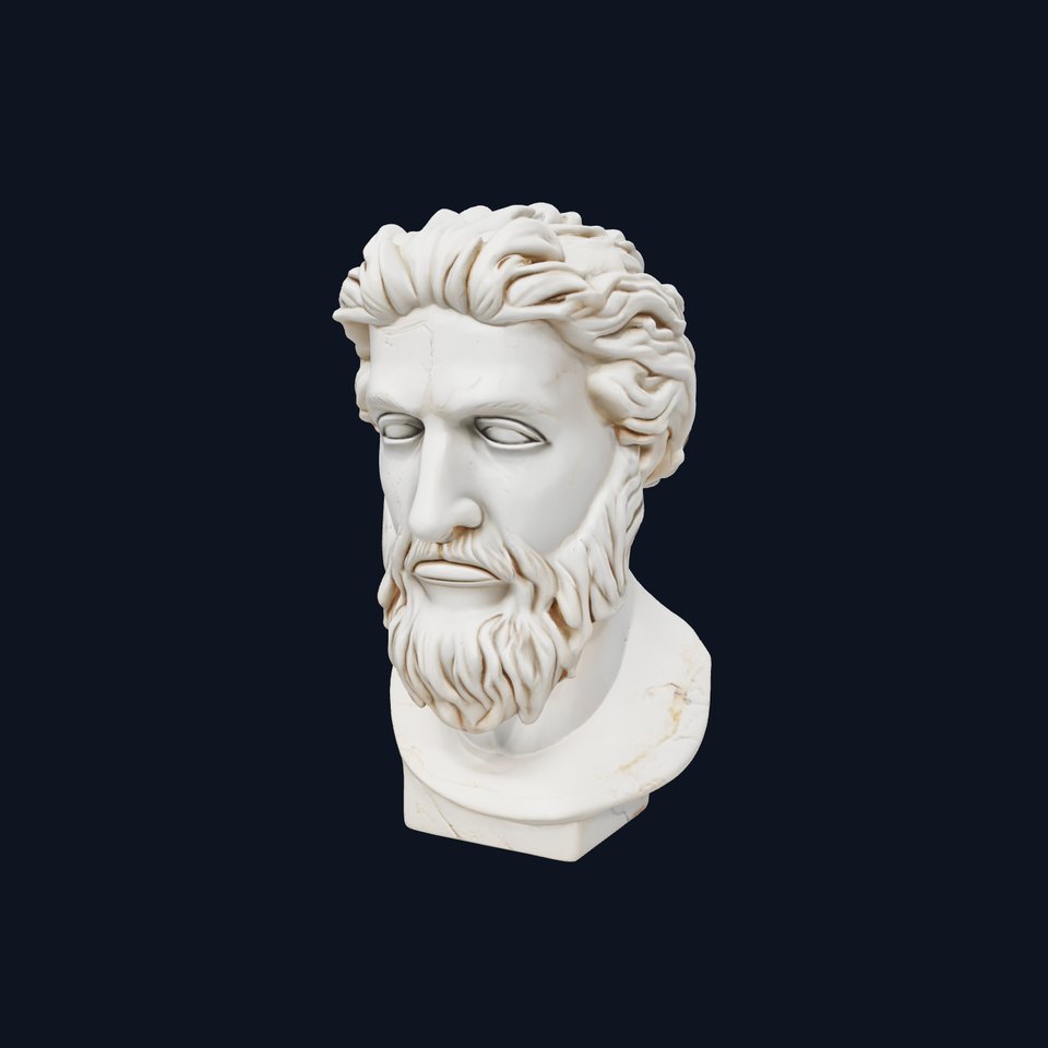 Ancient Philosopher Marble Bust Sculptural model pack viewer poster