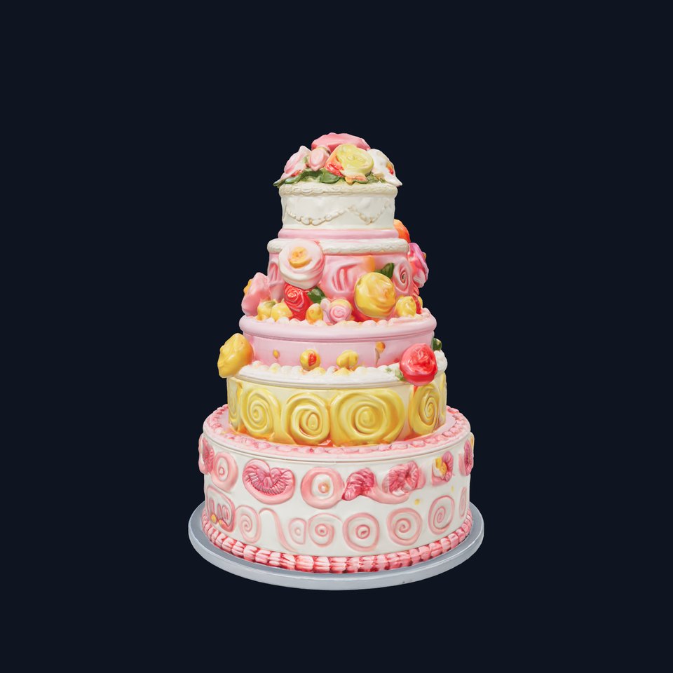 Elegant Floral Tiered Party Cake model pack viewer poster