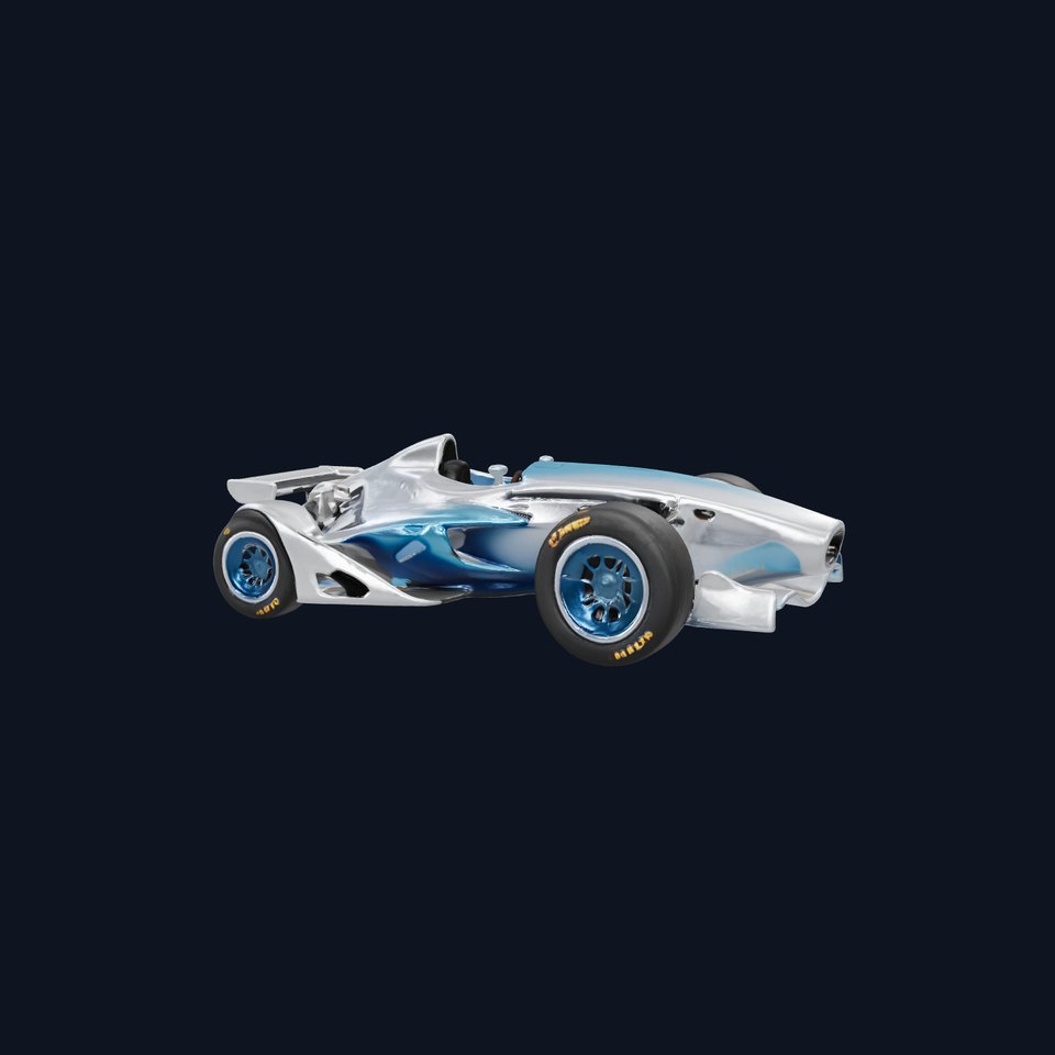 Formula  Racecar Metallic Silver and Blue model pack viewer poster
