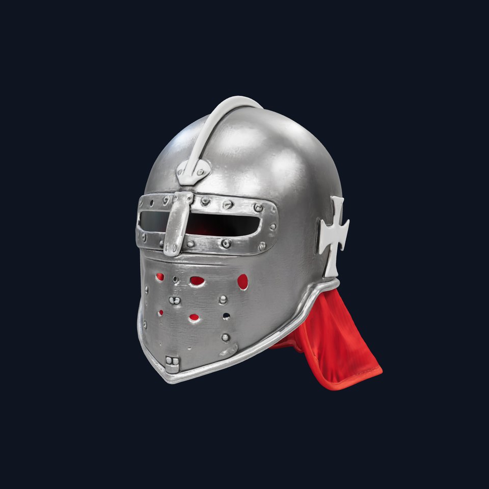 Templar Knight Helmet Medieval model pack viewer poster