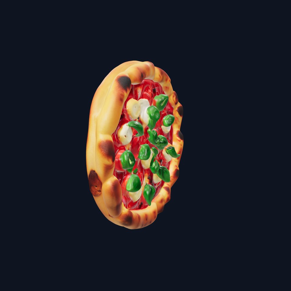 Realistic Margherita Pizza D model pack viewer poster