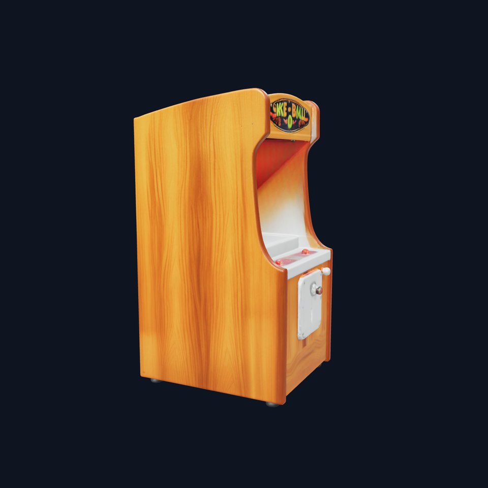 Vibrant SkeeBall Machine Wooden Exterior model pack viewer poster