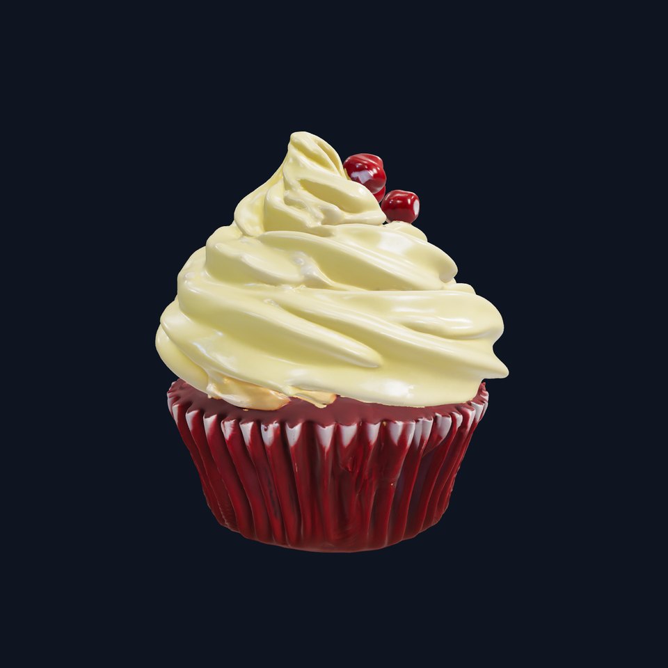 Red Velvet Cupcake with Cream Cheese Frosting model pack viewer poster