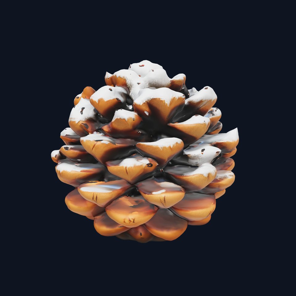 SnowDusted Pine Cone D Model Pack viewer poster