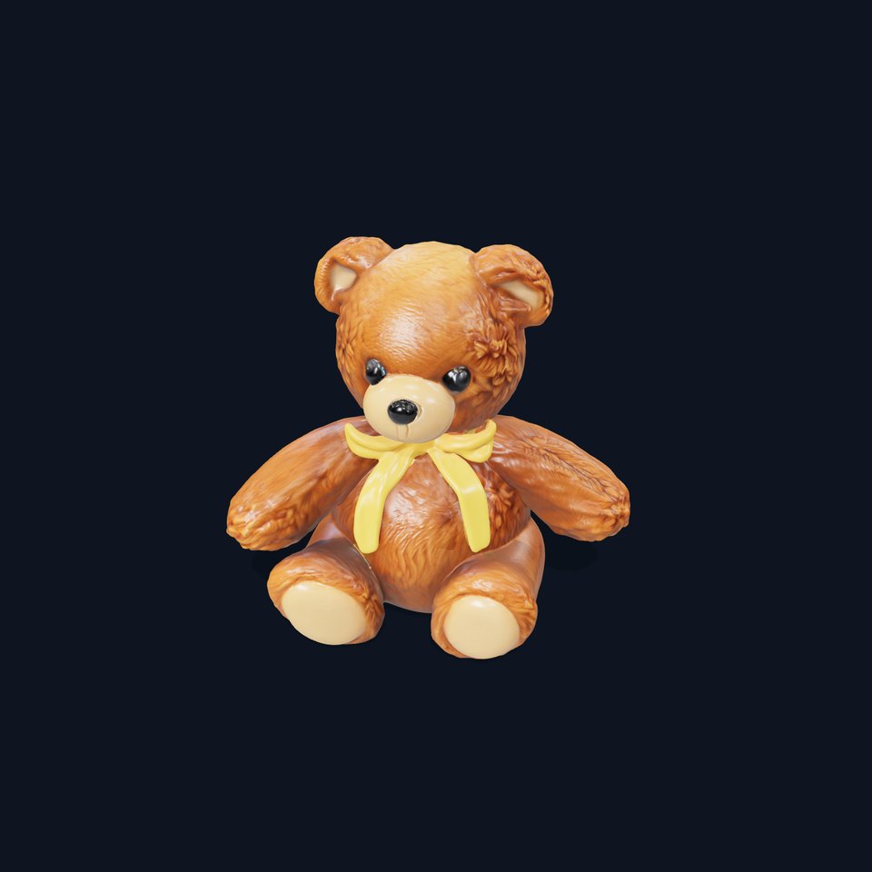 Realistic Plush Teddy Bear D Model Pack viewer poster