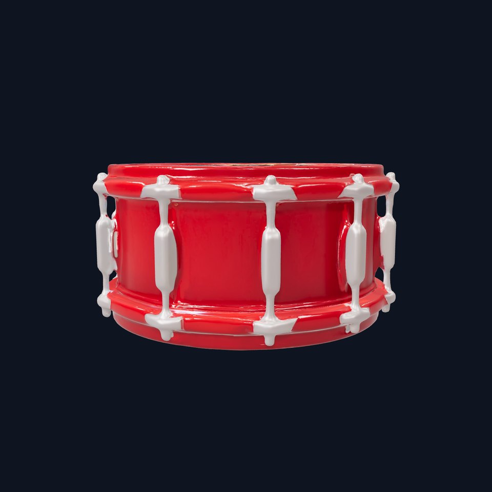 Realistic Red Snare Drum D Model Pack viewer poster