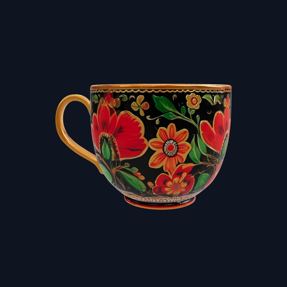 Decorative Floral Mug Model Pack viewer poster
