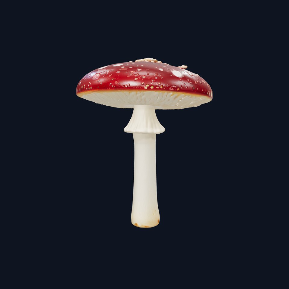 Realistic Red Mushroom D Model Pack viewer poster