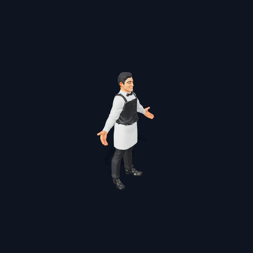 Elegant Waiter Character Model Pack viewer poster