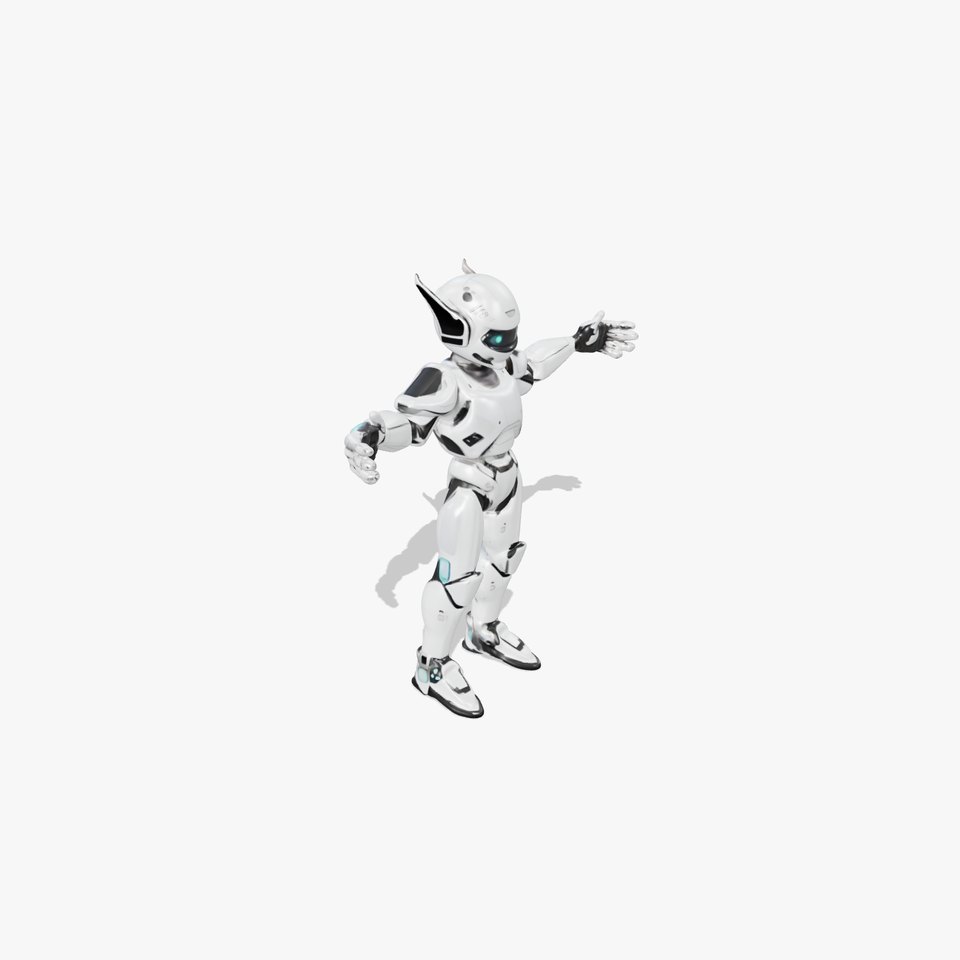 RiggedFuturistic Robot Unit with Advanced Armor and Blue Lights viewer poster