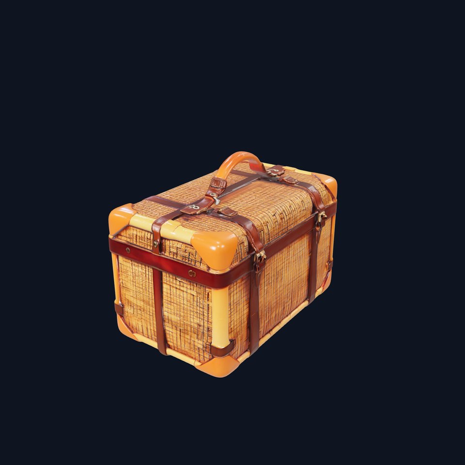 Vintage LeatherWrapped Travel Suitcase Model Pack viewer poster