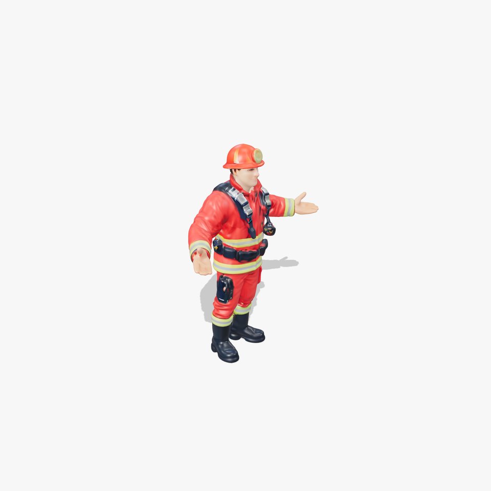 Rescue Firefighter D Model  High Detail GameReady Character viewer poster