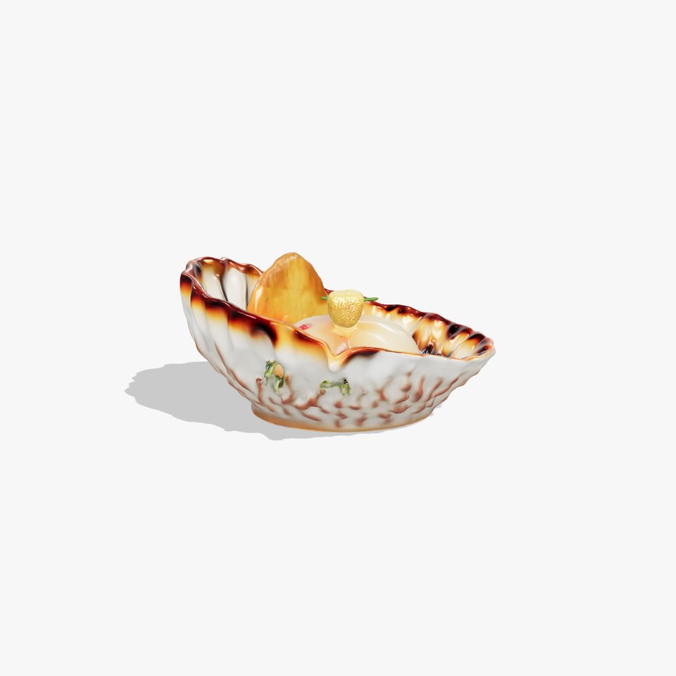 Elegant Dessert Dish with Shell Plate Model Pack viewer poster
