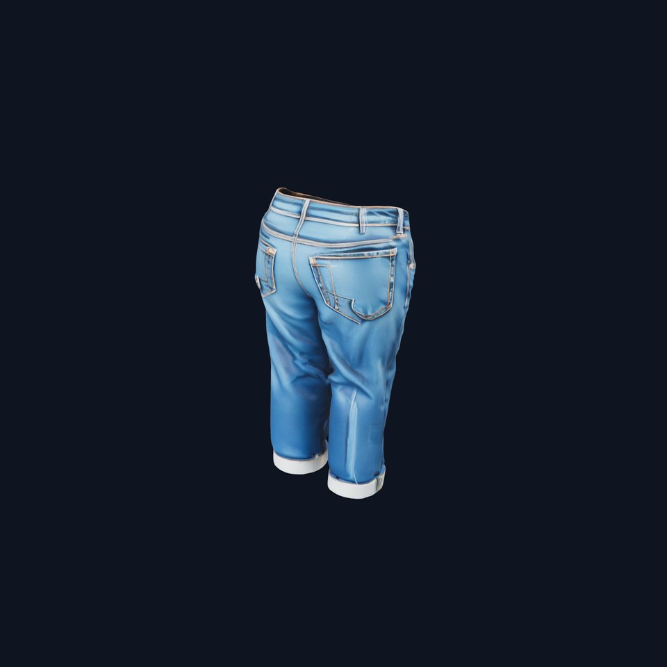 Stylized Denim Jeans D Model Pack viewer poster