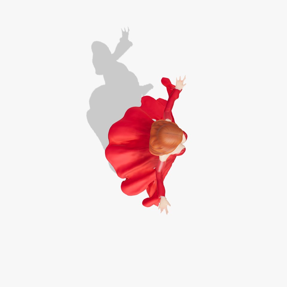 Elegant Enchantress in Flowing Red Dress D Character Model viewer poster