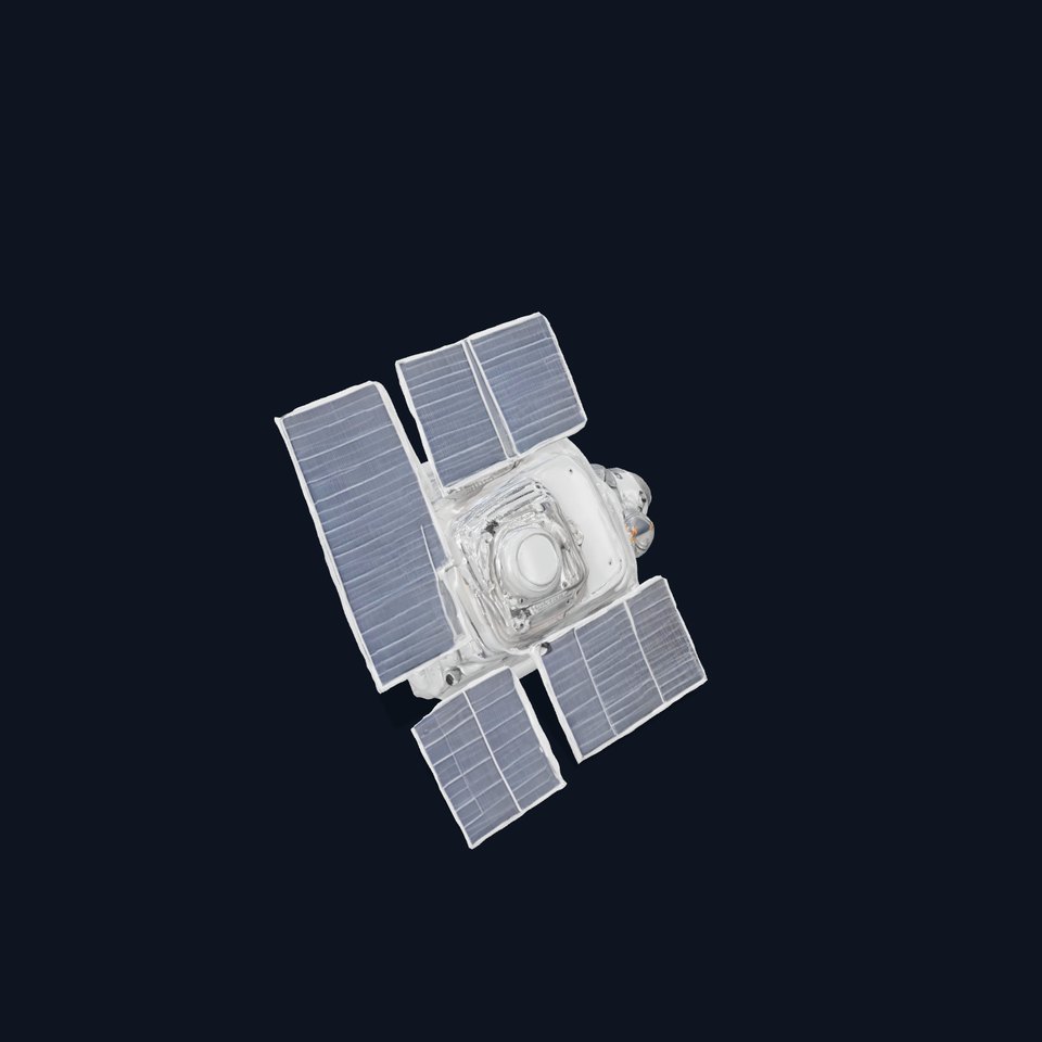 Space Satellite Model Pack with Solar Panels and Engine
