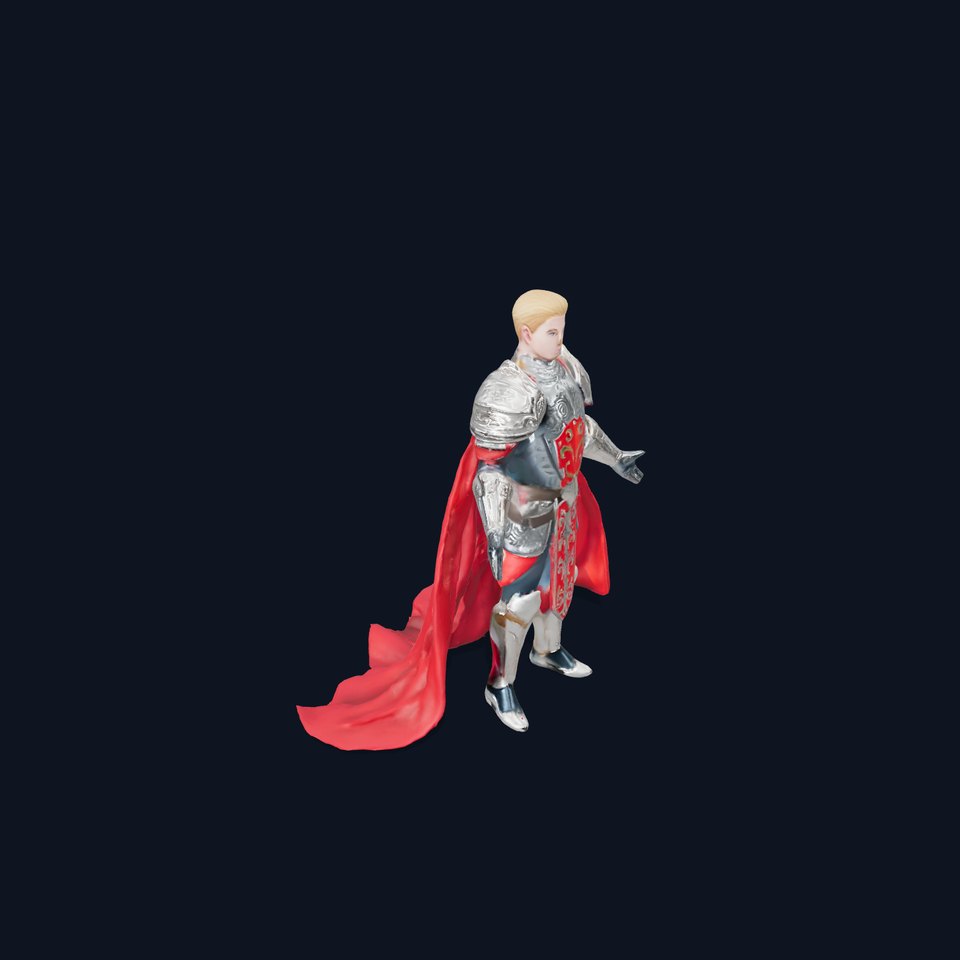 Noble Knight Rigged D Character Model with Red Cape Armor viewer poster