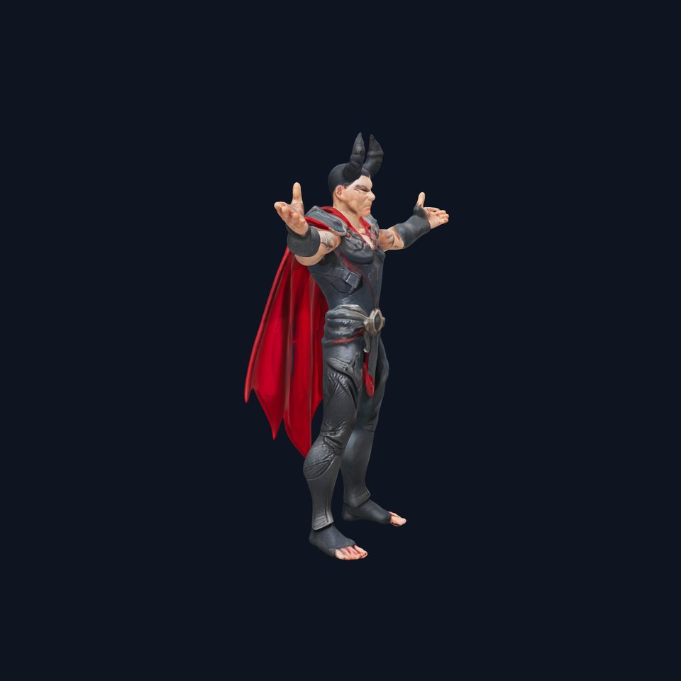 Demonic Warrior with Armor and Horns D Character Model viewer poster