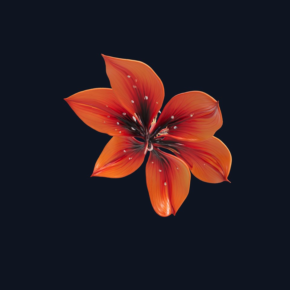 Realistic Orange Lily Flower D Model Pack viewer poster