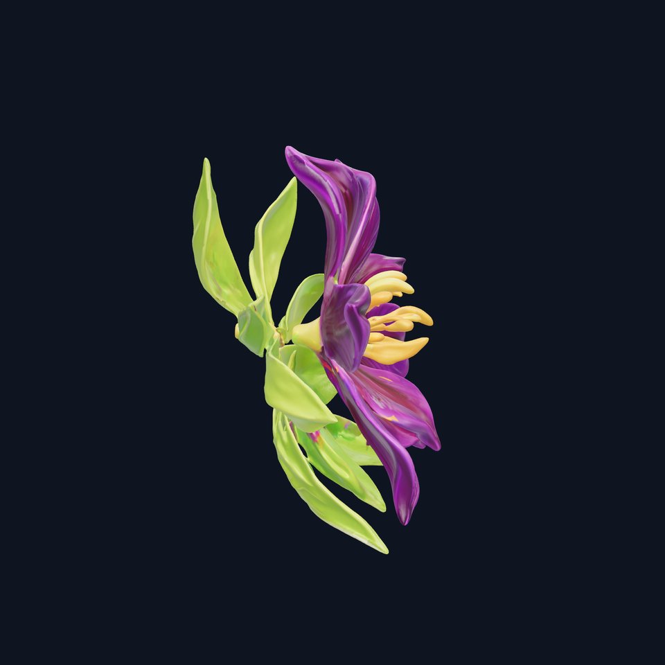 Vibrant Purple Flower D Model Pack viewer poster