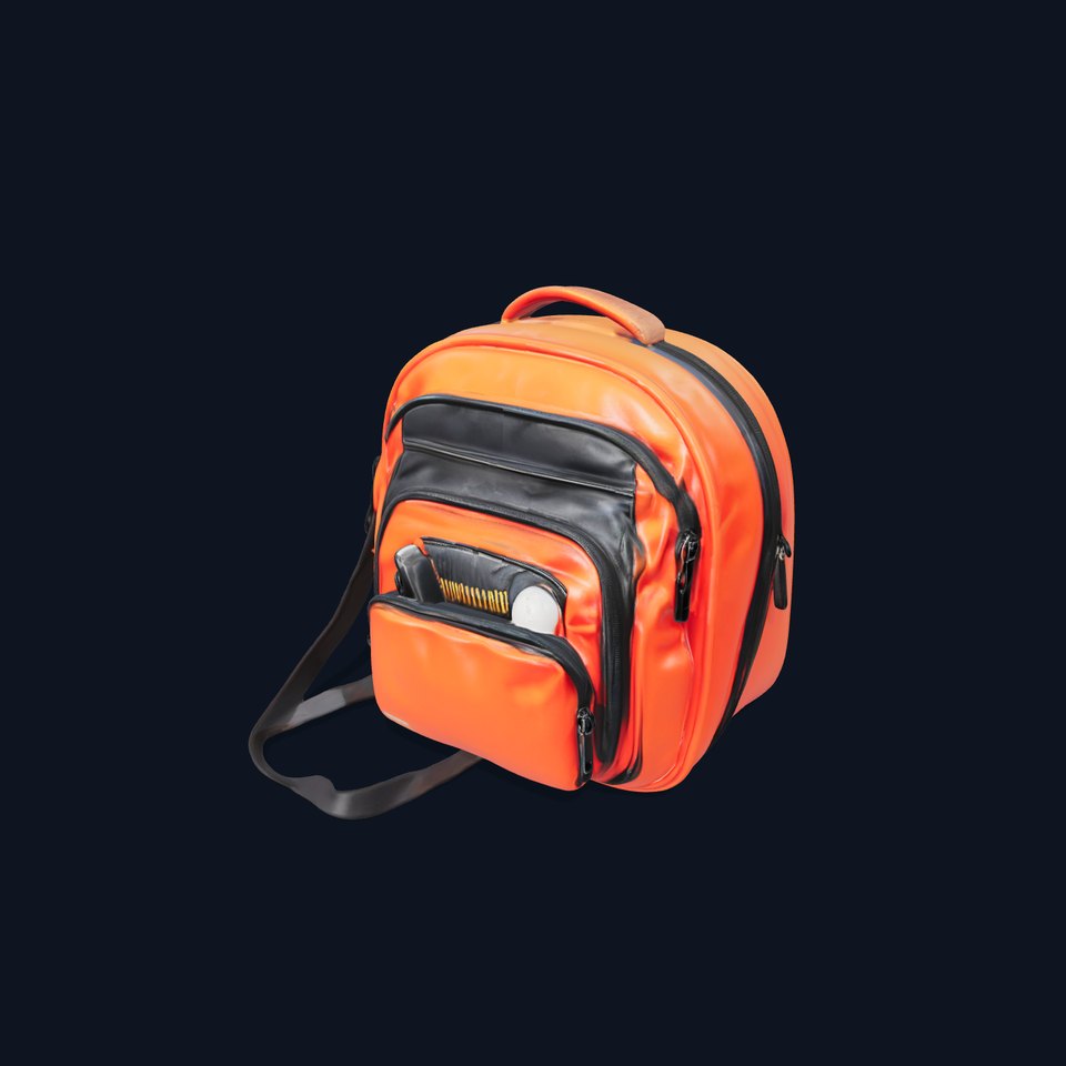 Vibrant Orange Backpack D Model Pack viewer poster