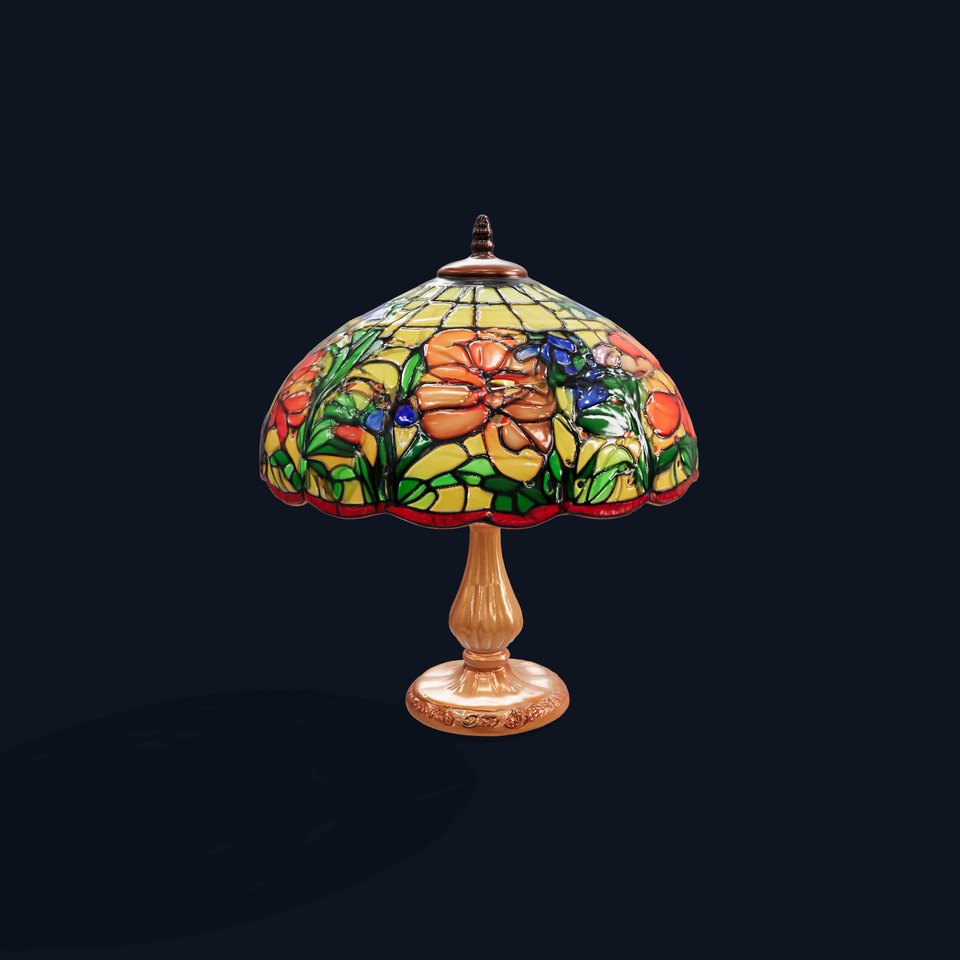 Art Nouveau Stained Glass Lamp Model Pack viewer poster