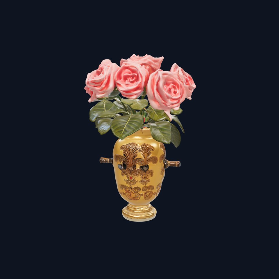 Elegant Floral Vase with Roses Model Pack viewer poster