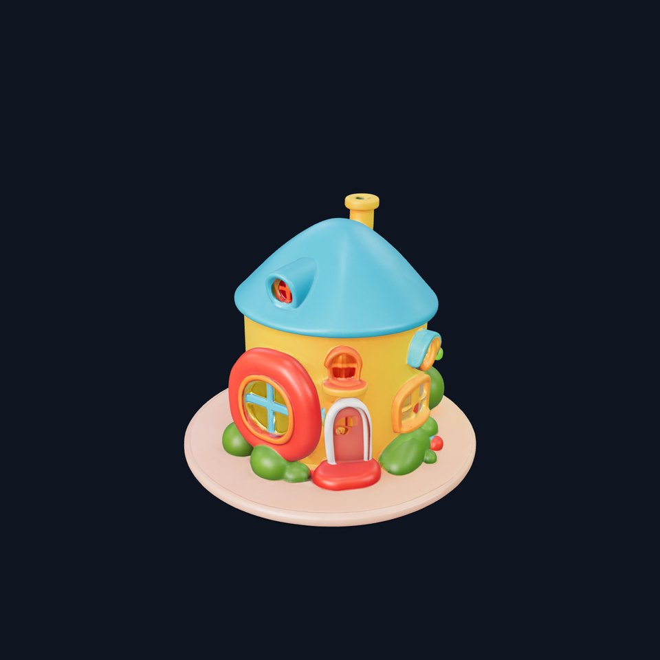 Whimsical Cartoon House Model Pack viewer poster