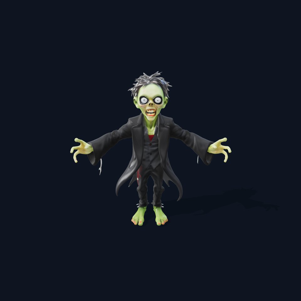 Undead Ghoul Zombie Character Rigged for Games and Animation viewer poster
