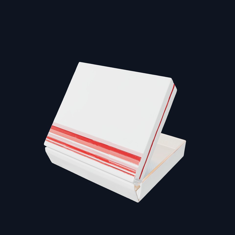 Pizza Box with Red Stripes Model Pack viewer poster