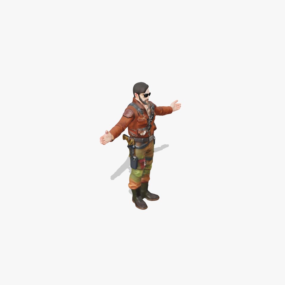 Tactical Soldier Character Model with Sunglasses and Gear viewer poster