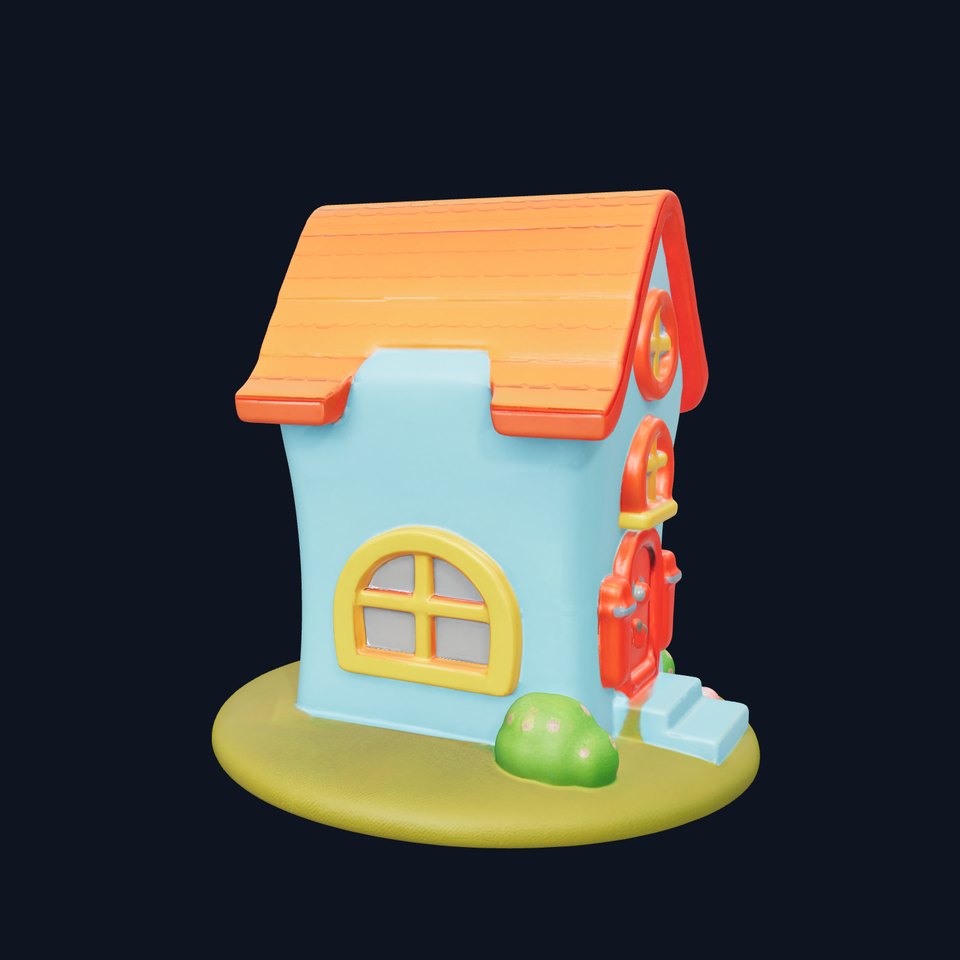 Whimsical Cartoon House Model Pack viewer poster