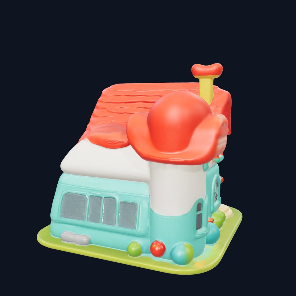 Cartoon Cottage House D Model Pack viewer poster