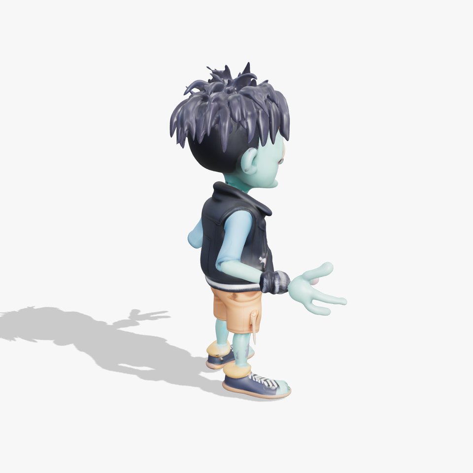 Cartoon Zombie Kid  Stylish Undead Character Model for Games viewer poster