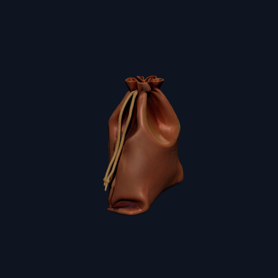 Leather Pouch Model Pack with Drawstring Closure viewer poster