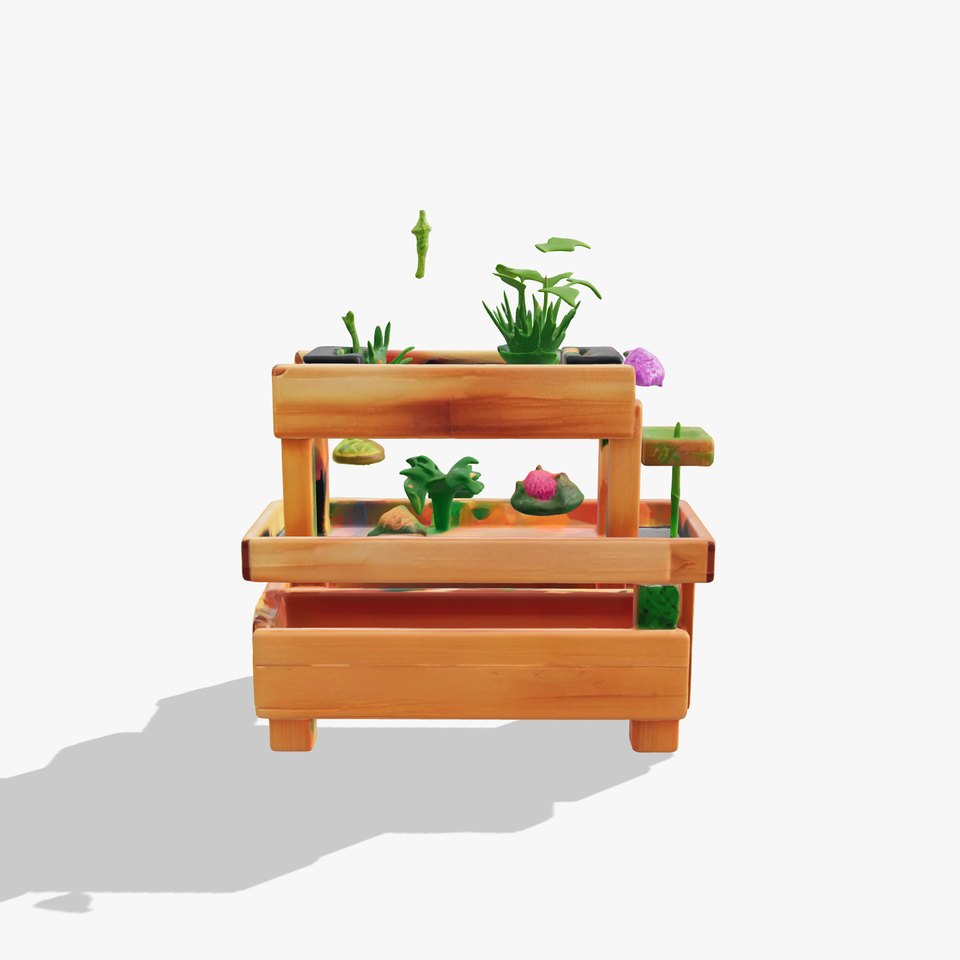 Vertical Wooden Planter Stand Model Pack viewer poster