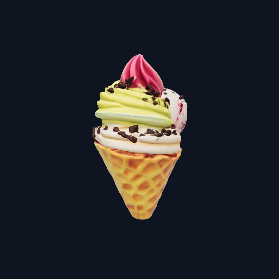 Ice Cream Cone with Toppings D Model Pack viewer poster