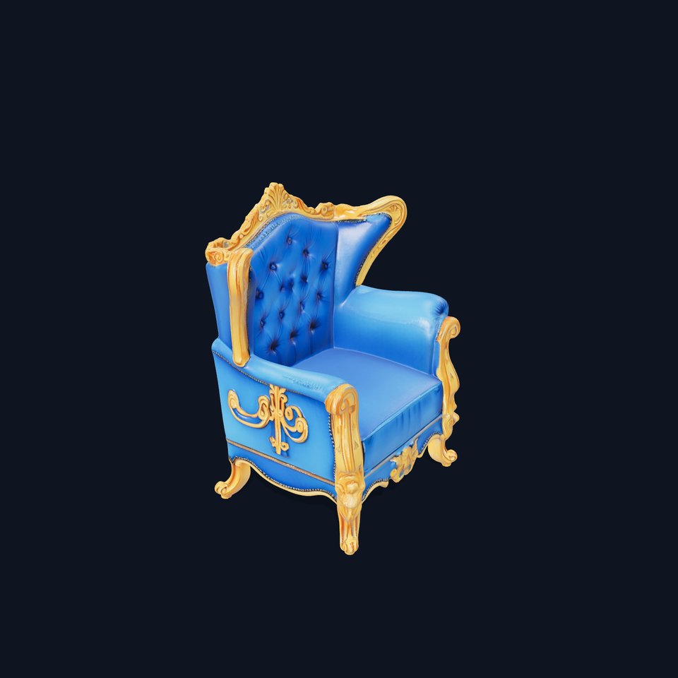 Royal Blue Armchair D Model Pack viewer poster