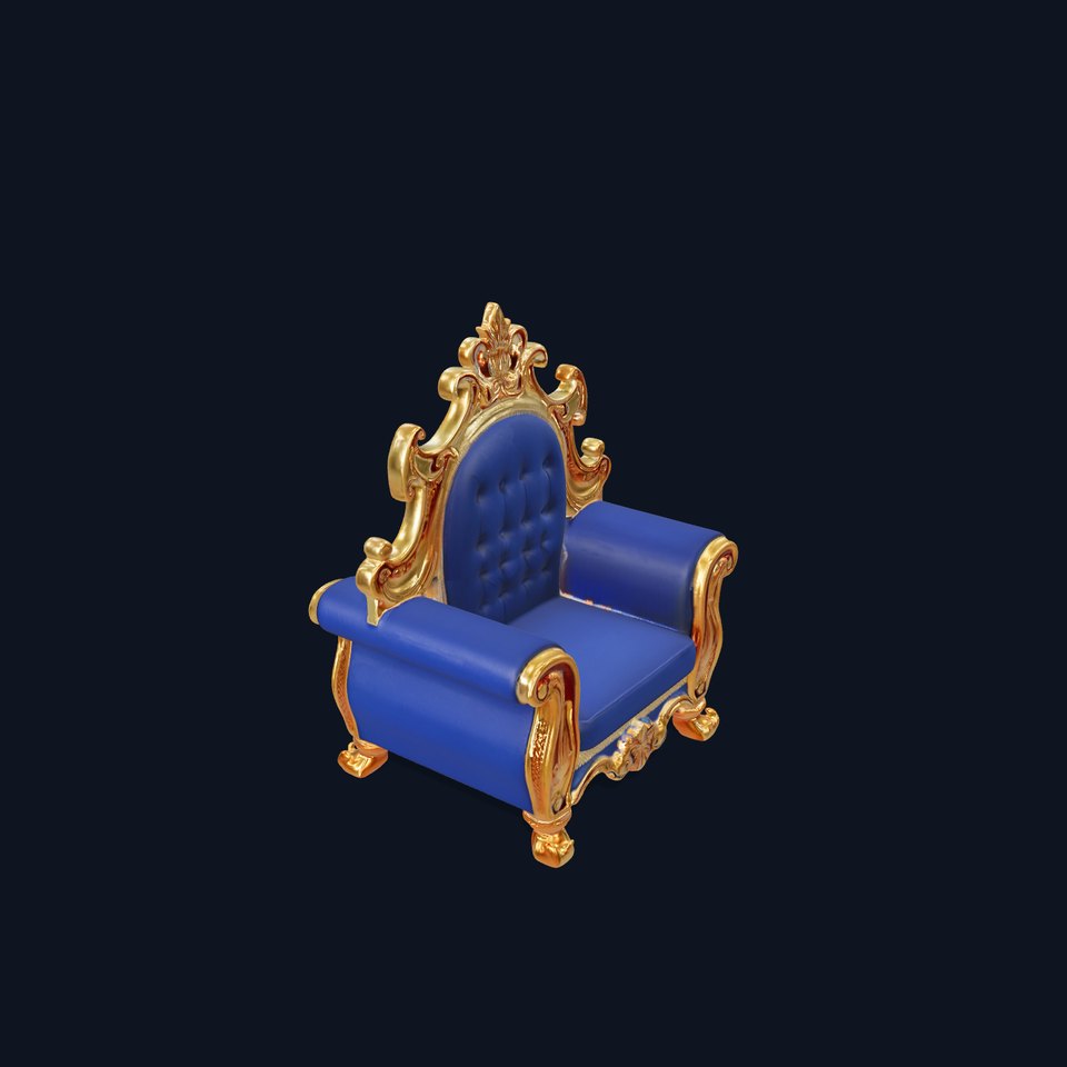 Ornate Royal Throne Chair D Model Pack viewer poster