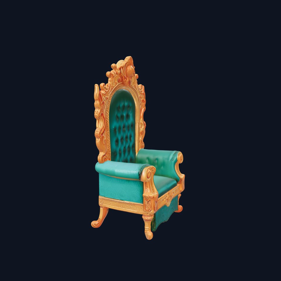 Ornate Royal Throne Chair Model Pack viewer poster