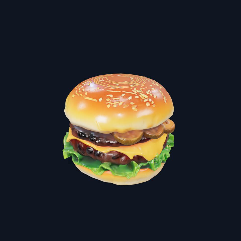 Cheeseburger Model Pack with Lettuce and Pickles viewer poster