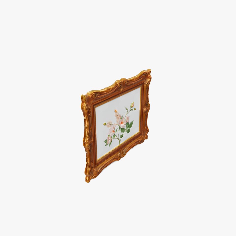 Vintage Ornate Frame with Floral Art Model Pack viewer poster