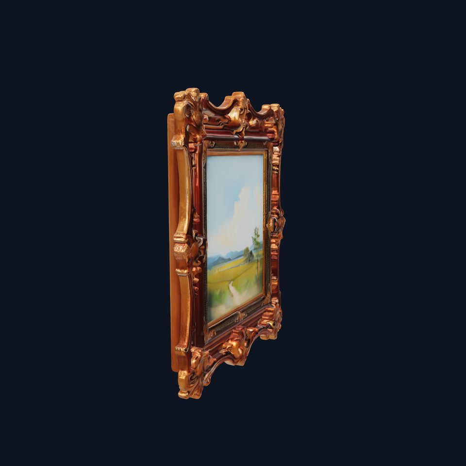 Ornate Baroque Style Picture Frame Model Pack viewer poster