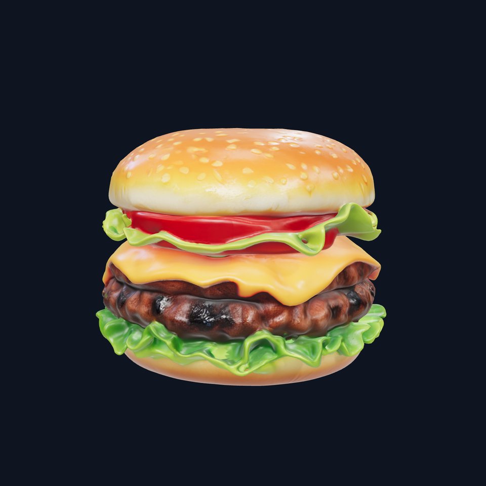Delicious Burger D Model Pack with Realistic Textures viewer poster