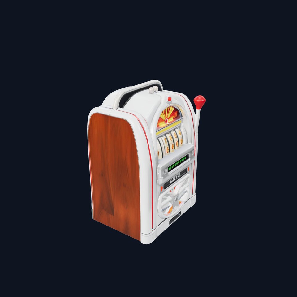 Vintage Slot Machine D Model Pack with Art Deco Design viewer poster