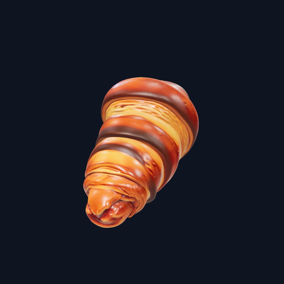 Chocolate Drizzled Croissant D Model Pack for Rendering and Games viewer poster