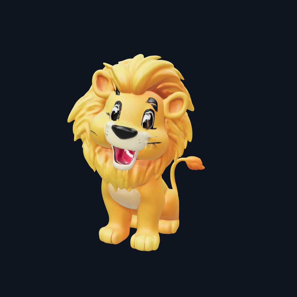 Stylized Cartoon Lion Model Pack viewer poster